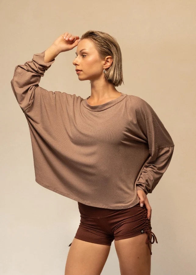 PURA VIDA LONG SLEEVE TOP - TOFFEE