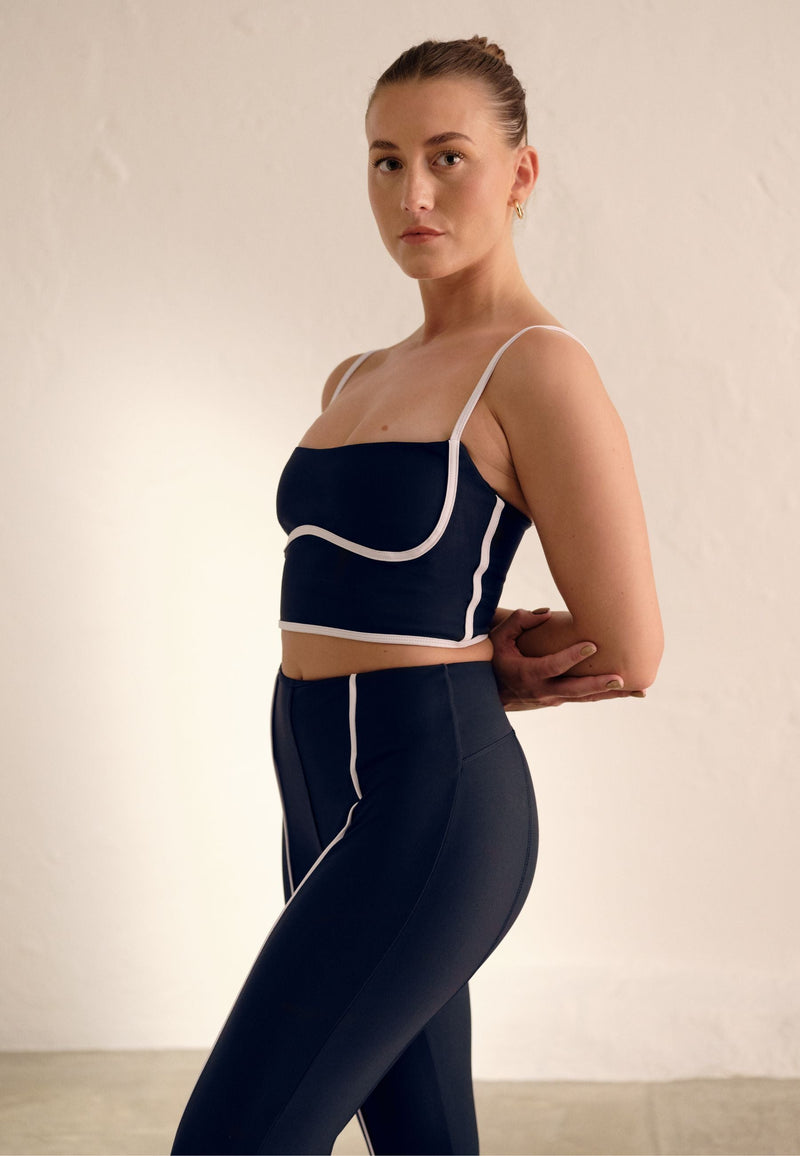 PIPING DETAIL LEGGINGS - NAVY - LIMITIERTE AUFLAGE