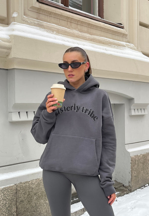 SISTERLY TRIBE HOODIE - ASPHALT GREY