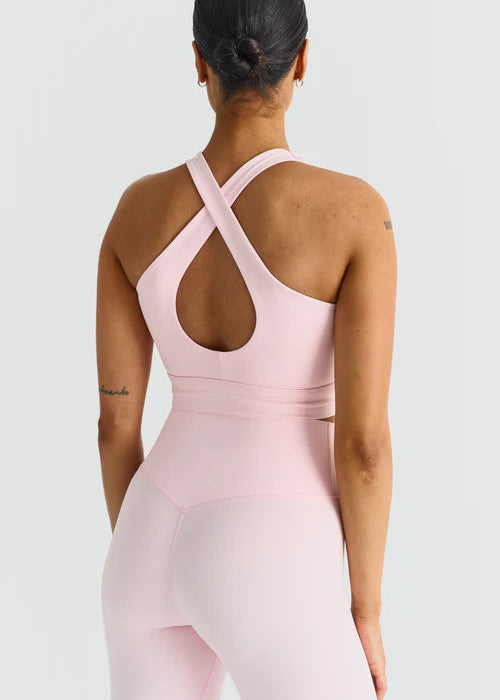 SOFTSCULPT V-NECK CROSS BACK BRA -BALLET SLIPPER