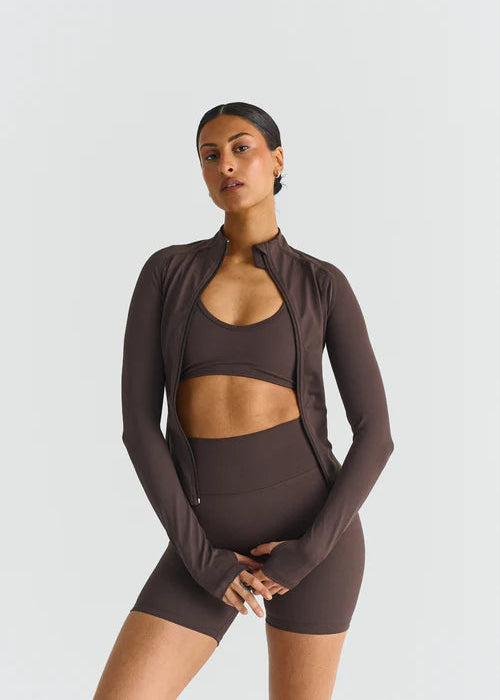 SOFTSCULPT ZIP JACKET - ESPRESSO