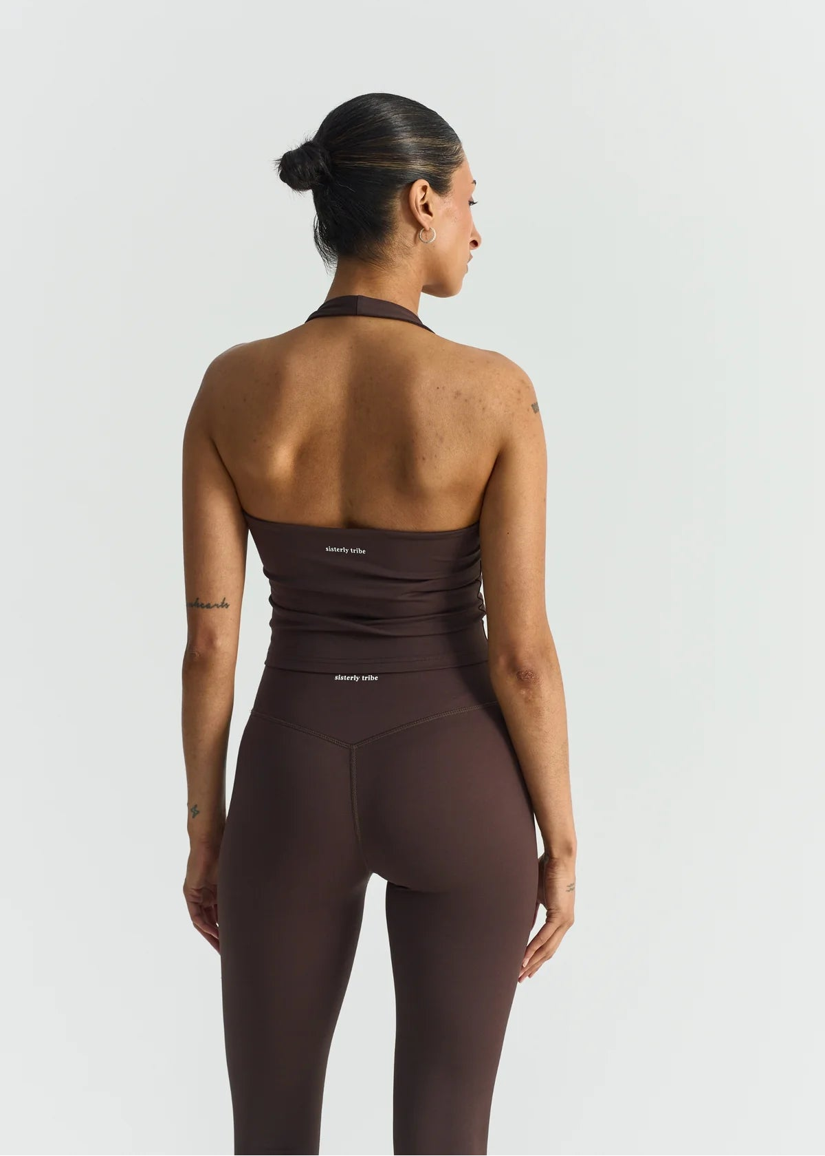 SOFTSCULPT HALTER NECK TOP - ESPRESSO