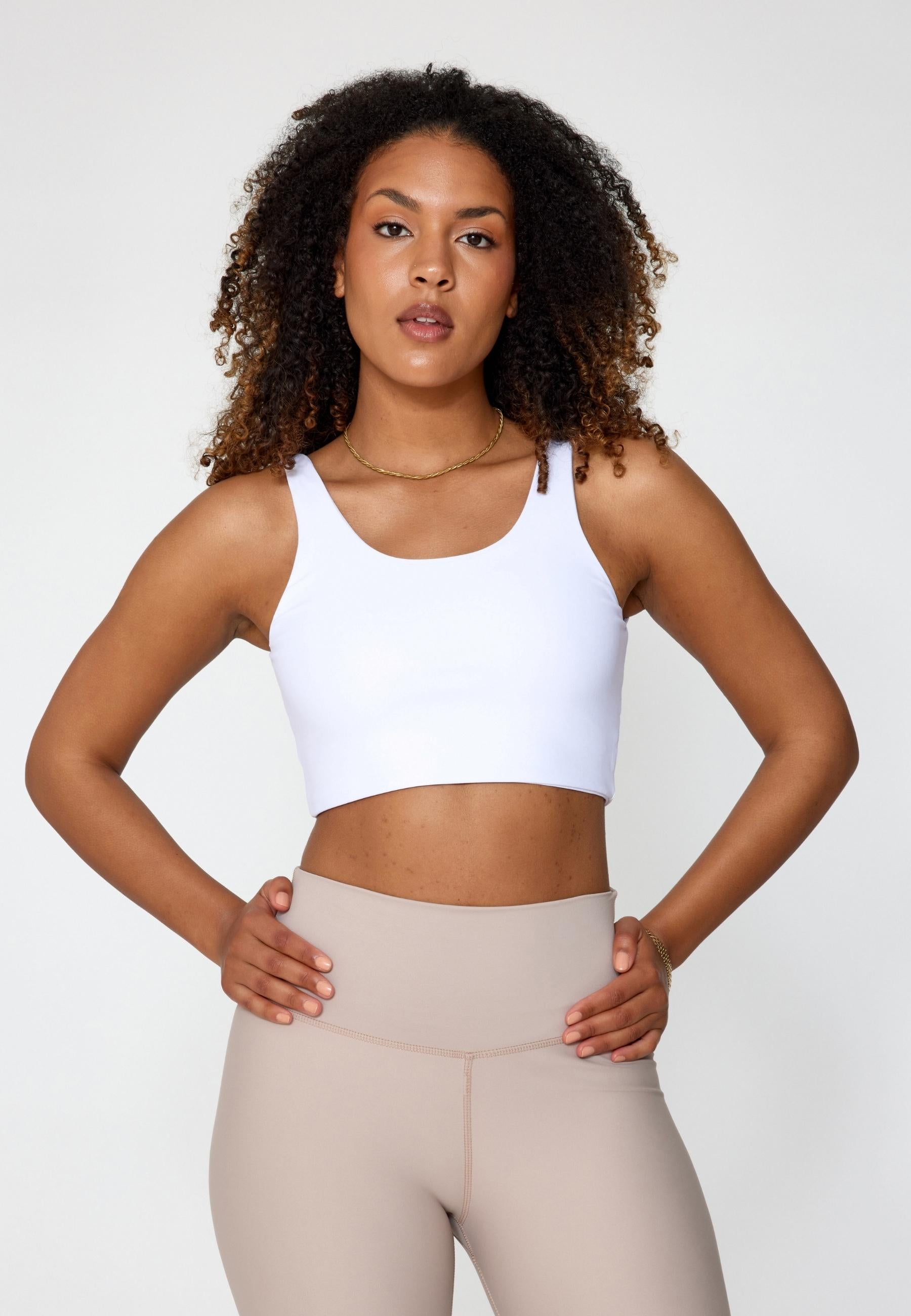 YOGA MIDI SCOOP TOP - WHITE