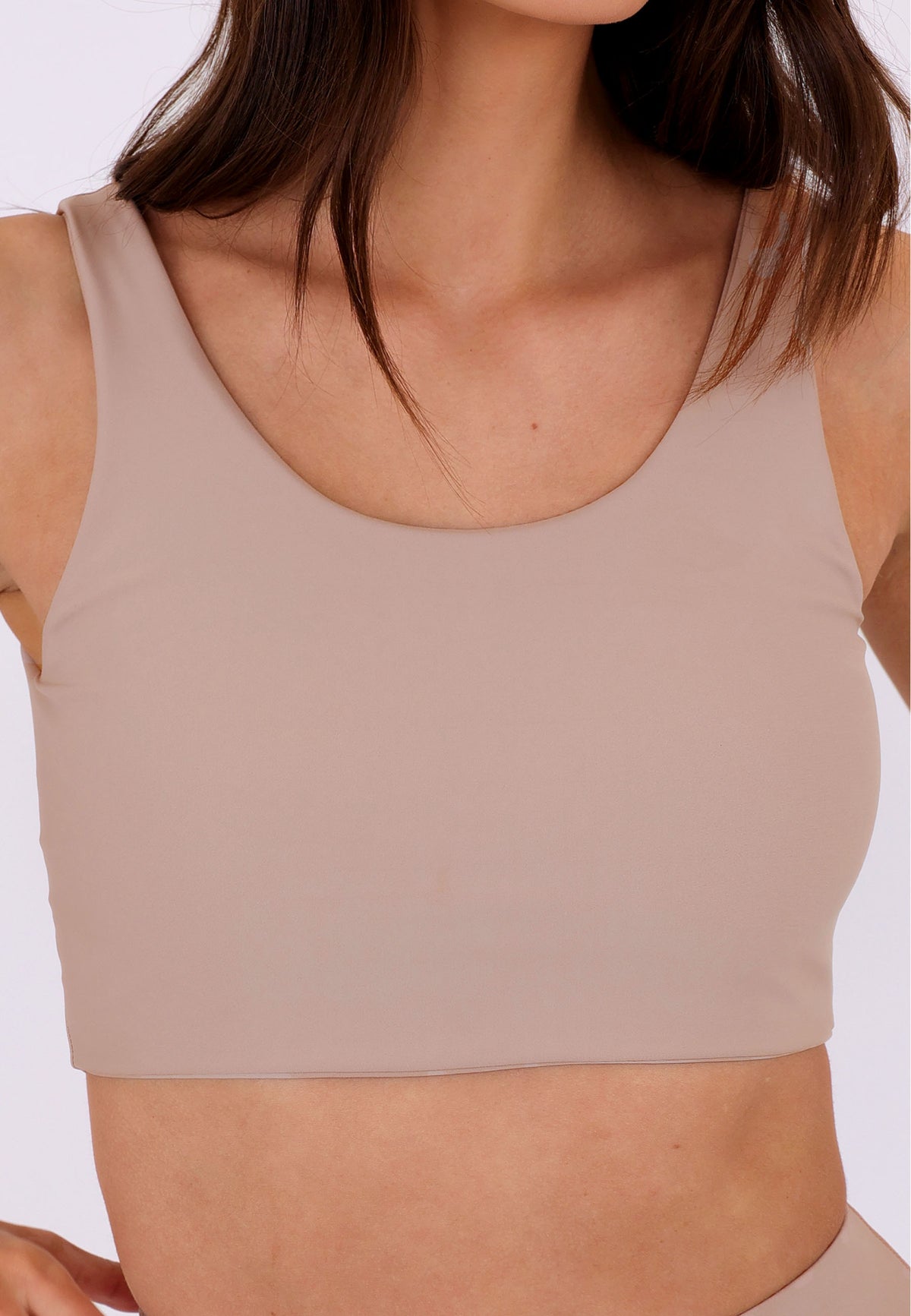YOGA MIDI SCOOP TOP - TAUPE