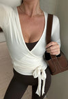 SOFT BALLET WRAP TOP - OFF WHITE