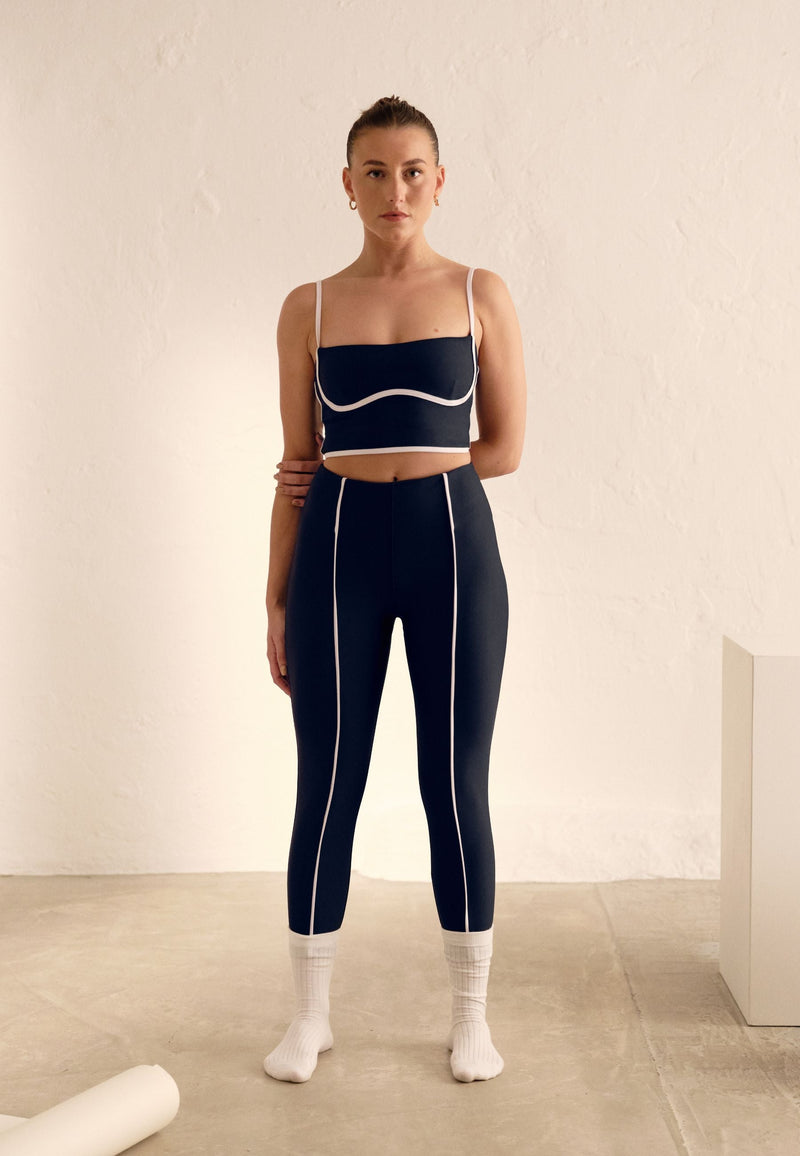 PIPING DETAIL LEGGINGS - NAVY - LIMITIERTE AUFLAGE