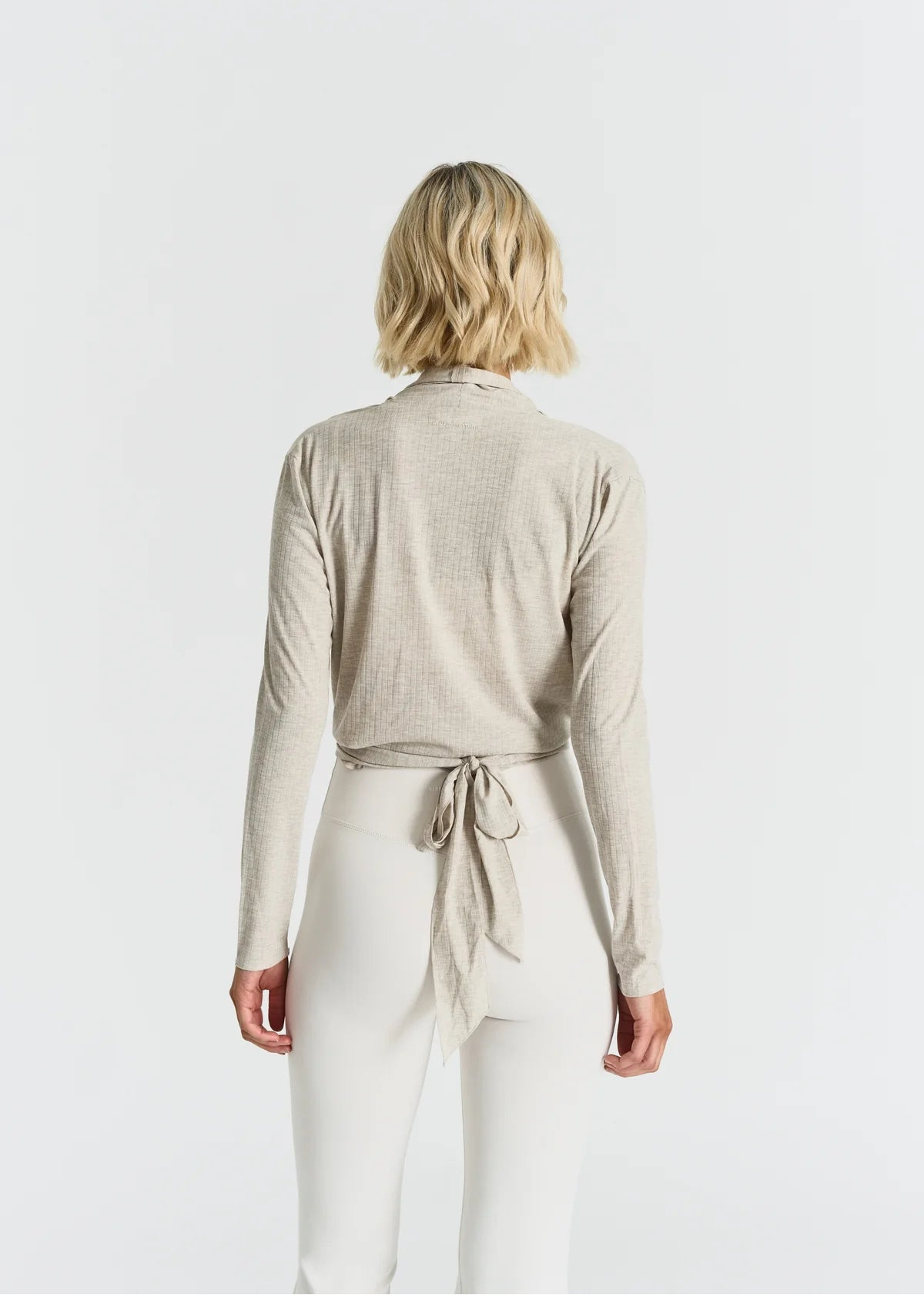 RIBBED BALLET WRAP - OATMEAL