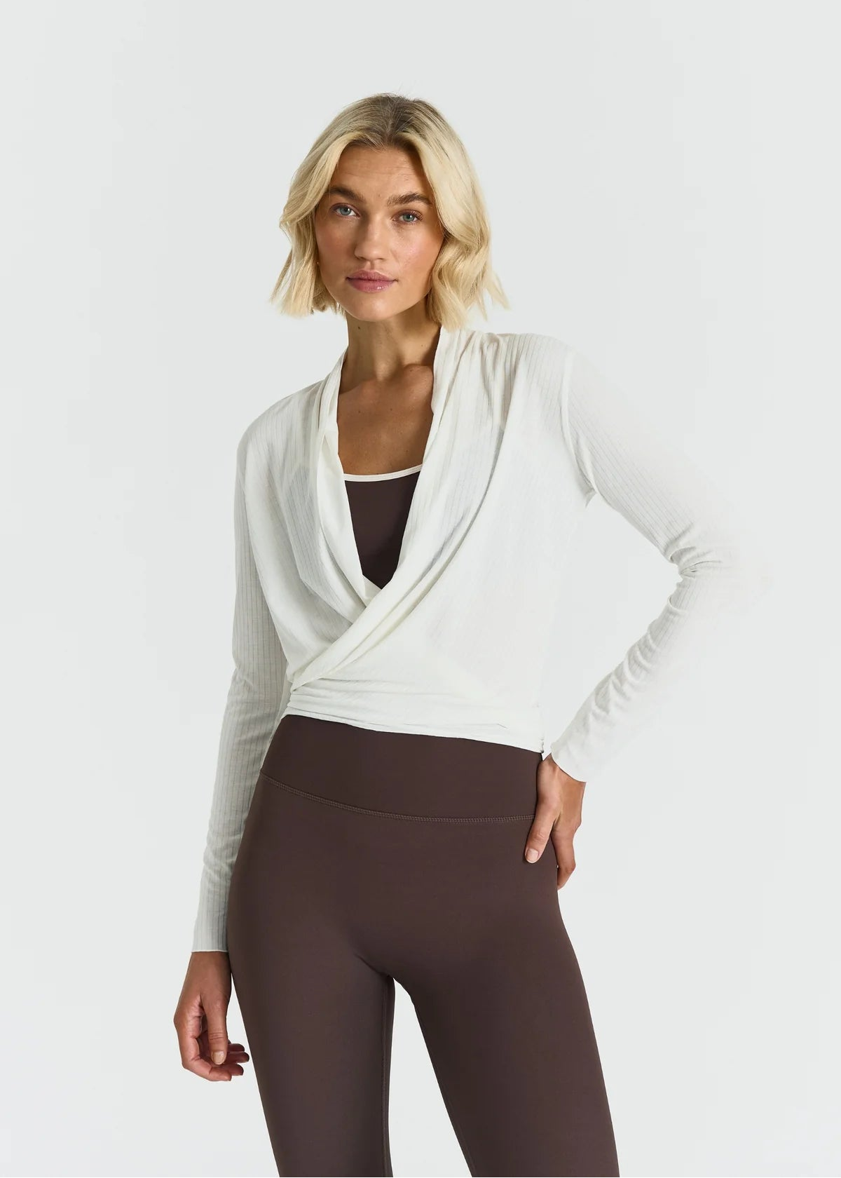 RIBBED BALLET WRAP - OFF WHITE
