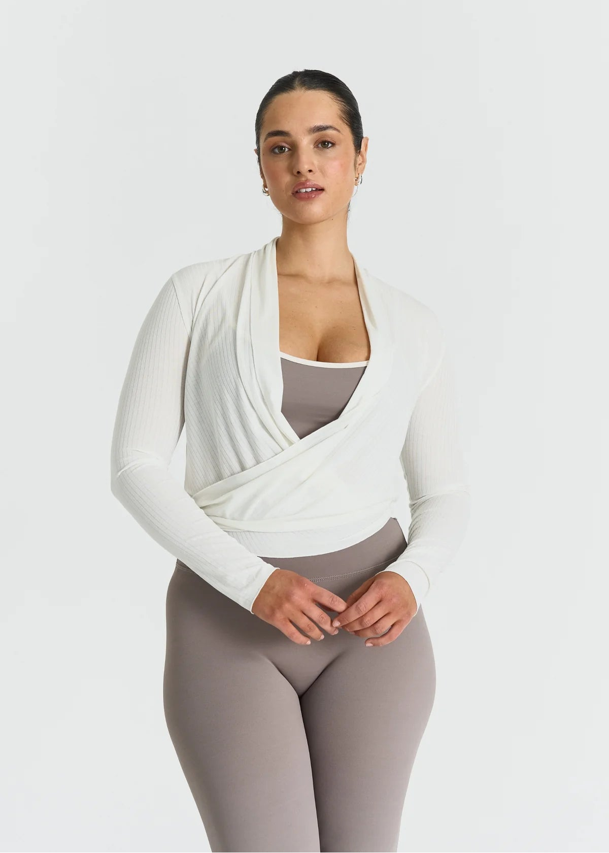 RIBBED BALLET WRAP - OFF WHITE