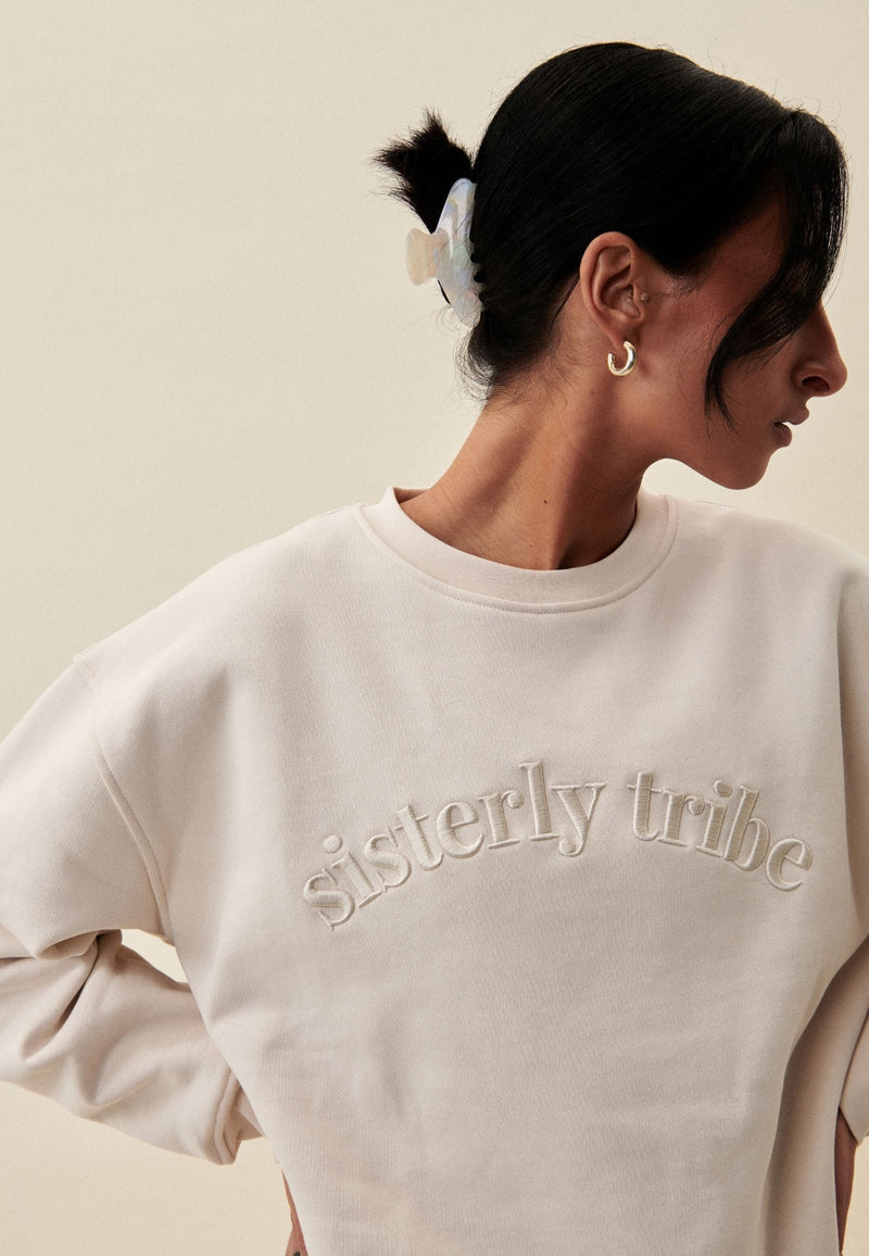 SISTERLY TRIBE SWEATSHIRT - MARSHMALLOW