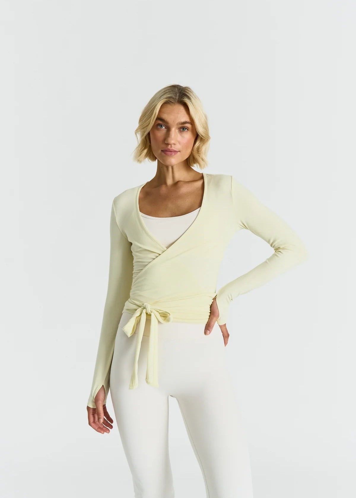 SOFT BALLET WRAP TOP - LEMONADE