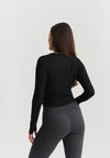 SOFT BALLET WRAP TOP - BLACK