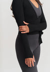 SOFT BALLET WRAP TOP - BLACK