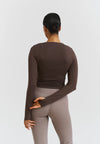 SOFT BALLET WRAP TOP - ESPRESSO