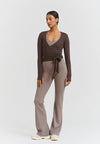 SOFT BALLET WRAP TOP - ESPRESSO