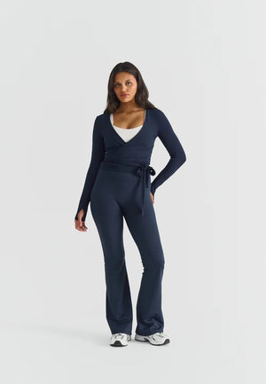 SOFT BALLET WRAP TOP - NAVY