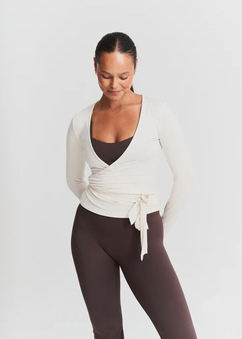SOFT BALLET WRAP TOP - OFF WHITE