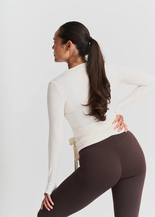 SOFT BALLET WRAP TOP - OFF WHITE