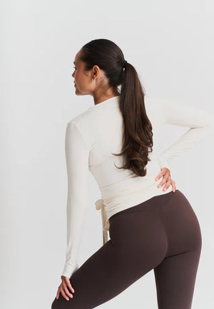 SOFT BALLET WRAP TOP - OFF WHITE