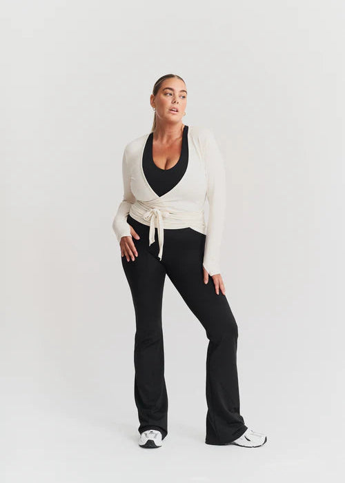 SOFT BALLET WRAP TOP - OFF WHITE