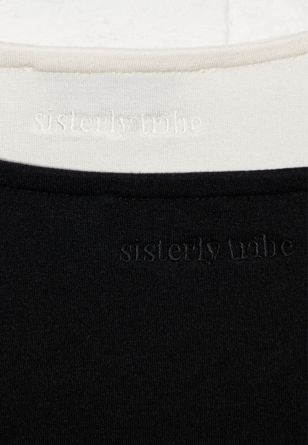 SOFT SQUARE NECK LONG SLEEVE TOP - OFF WHITE