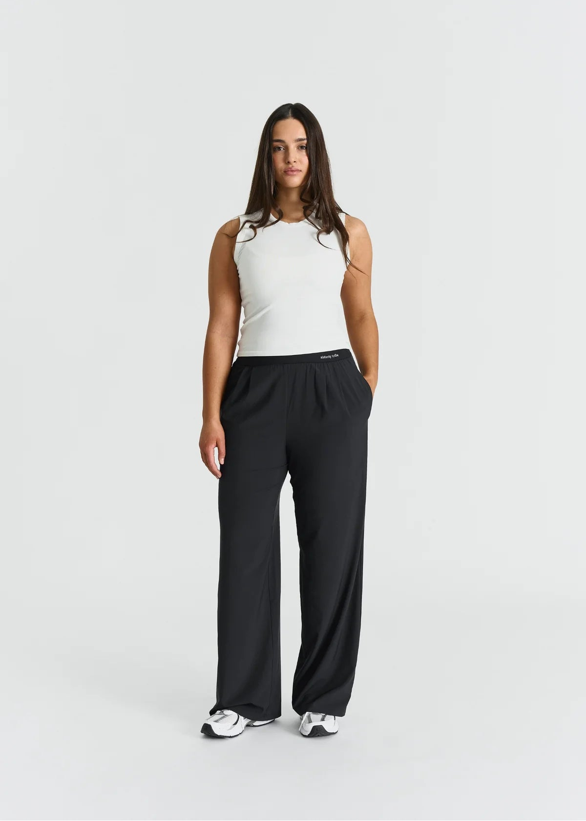 SOFTFLOW WIDE LEG PANTS - BLACK