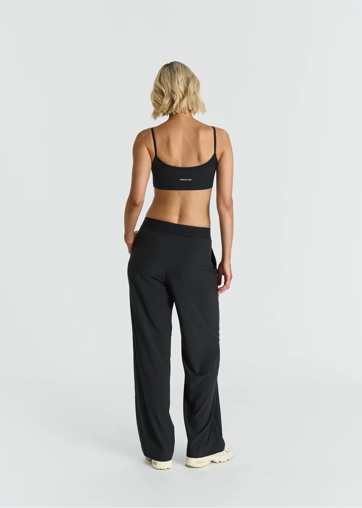 SOFTFLOW WIDE LEG PANTS - BLACK