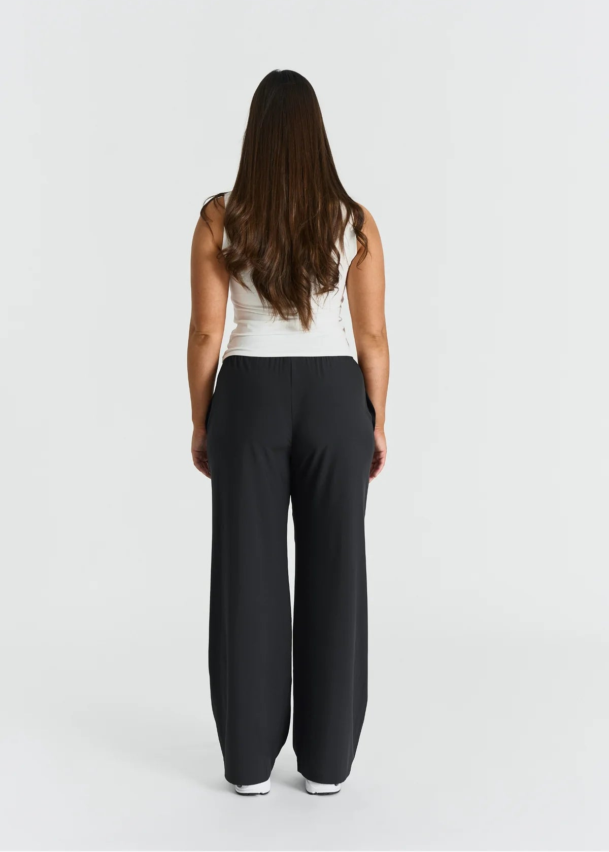 SOFTFLOW WIDE LEG PANTS - BLACK