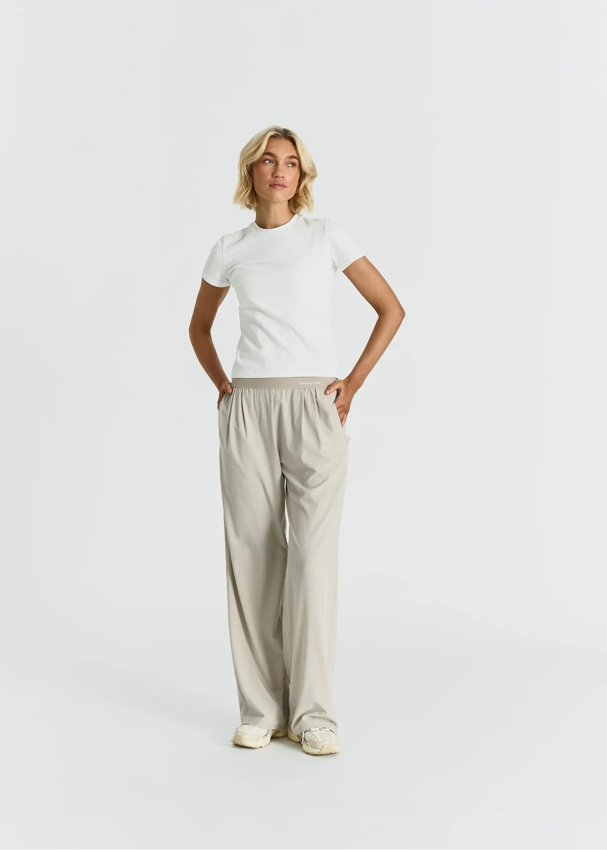 SOFTFLOW WIDE LEG PANTS - OATMEAL