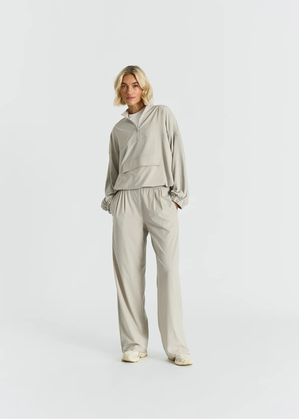 SOFTFLOW WIDE LEG PANTS - OATMEAL