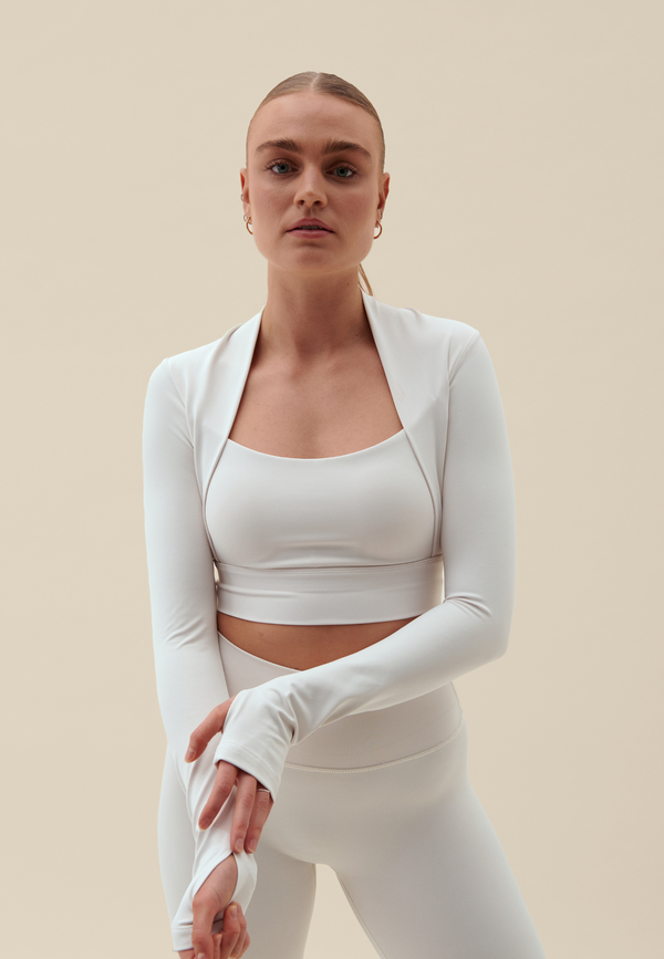 SOFTSCULPT BOLERO LONG SLEEVE TOP - MARSHMALLOW