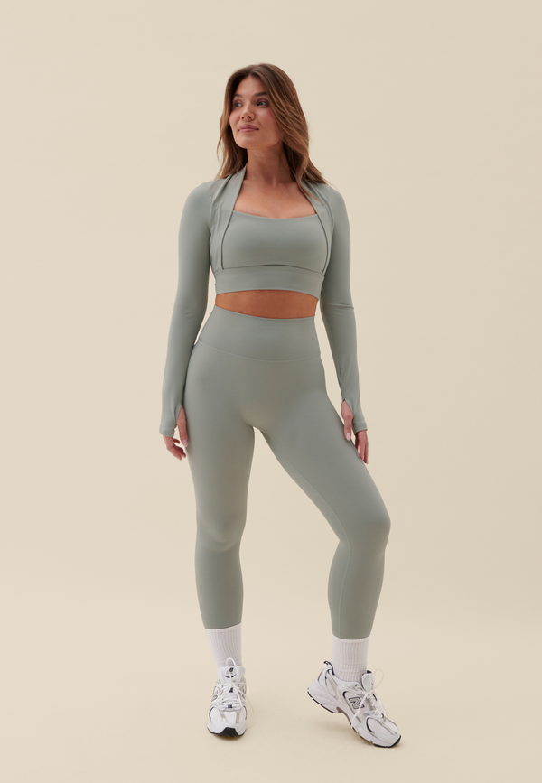 SOFTSCULPT BOLERO LONG SLEEVE TOP - SAGE