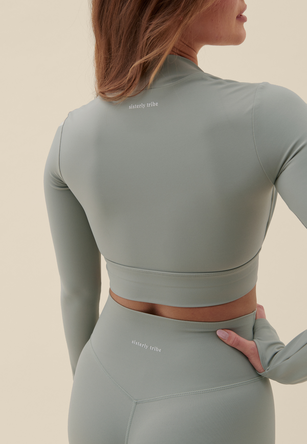 SOFTSCULPT BOLERO LONG SLEEVE TOP - SAGE