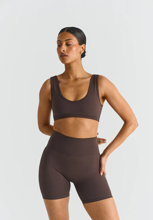 SOFTSCULPT DEEP V-NECK BRA - ESPRESSO
