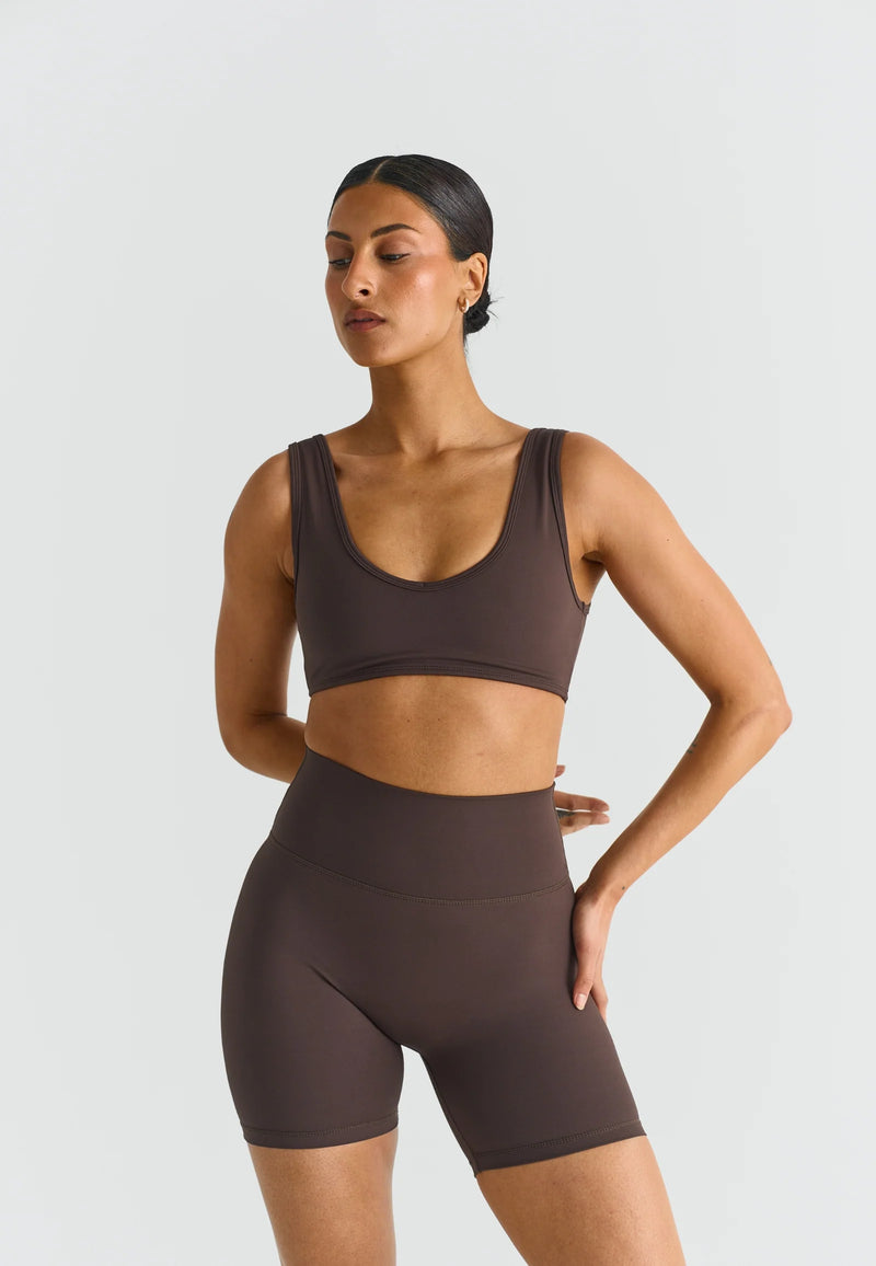 SOFTSCULPT DEEP V-NECK BRA - ESPRESSO