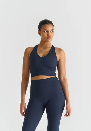 SOFTSCULPT V-NECK CROSS BACK BRA - NAVY
