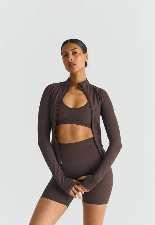 SOFTSCULPT ZIP JACKET - ESPRESSO