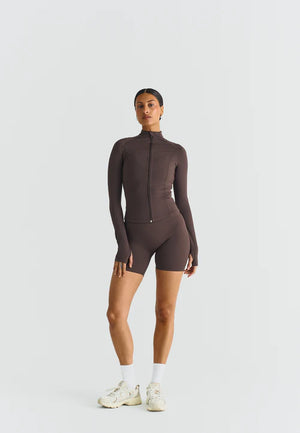 SOFTSCULPT ZIP JACKET - ESPRESSO