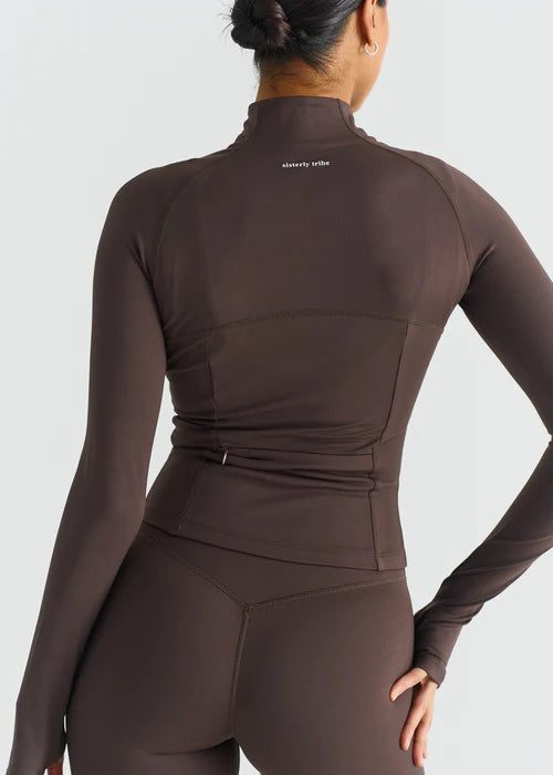 SOFTSCULPT ZIP JACKET - ESPRESSO