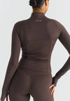 SOFTSCULPT ZIP JACKET - ESPRESSO