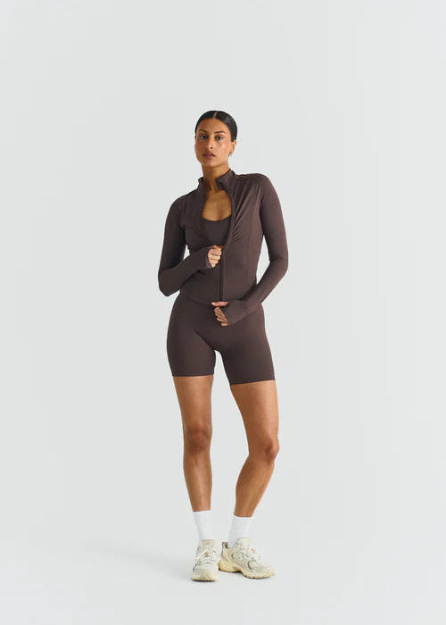 SOFTSCULPT ZIP JACKET - ESPRESSO