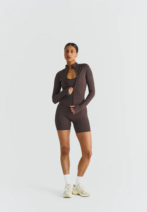 SOFTSCULPT ZIP JACKET - ESPRESSO