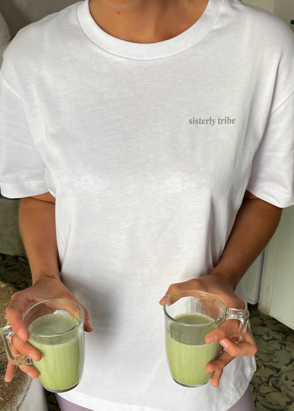 SISTERLY TRIBE OVERSIZED T-SHIRT - SAGE