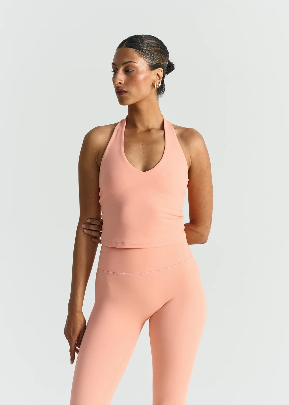 SOFTSCULPT HALTER NECK TOP - PEACH