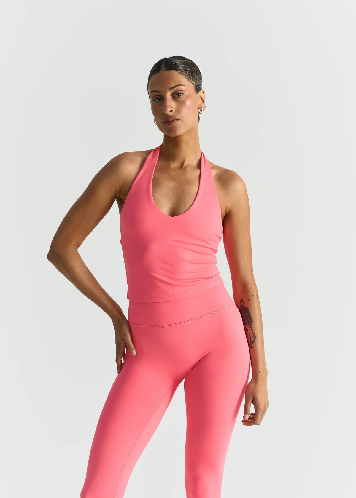 SOFTSCULPT HALTER NECK TOP - SUNKISSED CORAL